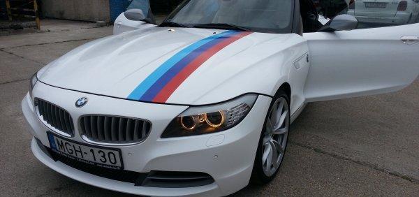 BMW Z4 3M gloss white wrapping fényes fehér autófóliázás